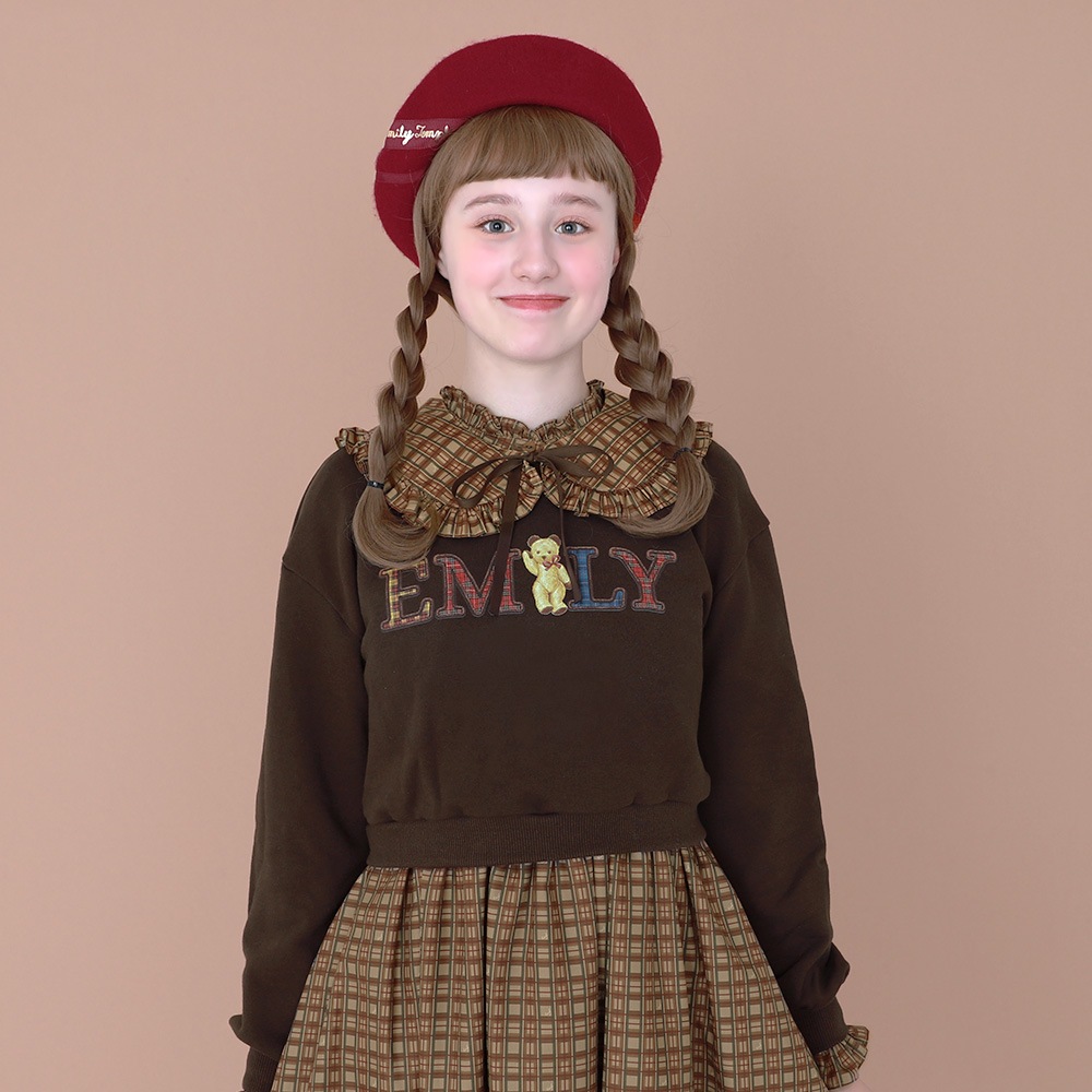 ������ɥ��顼�ե�륿��������ԡ��� (standcollar frill tartan dress)