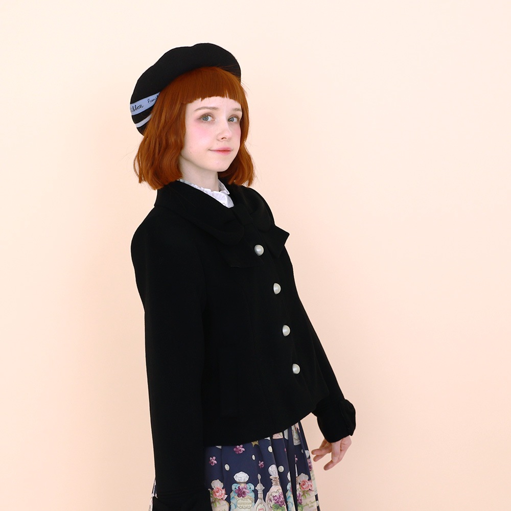 ��ܥ󥫥顼���硼�ȥ�����(Ribbon collar short coat)