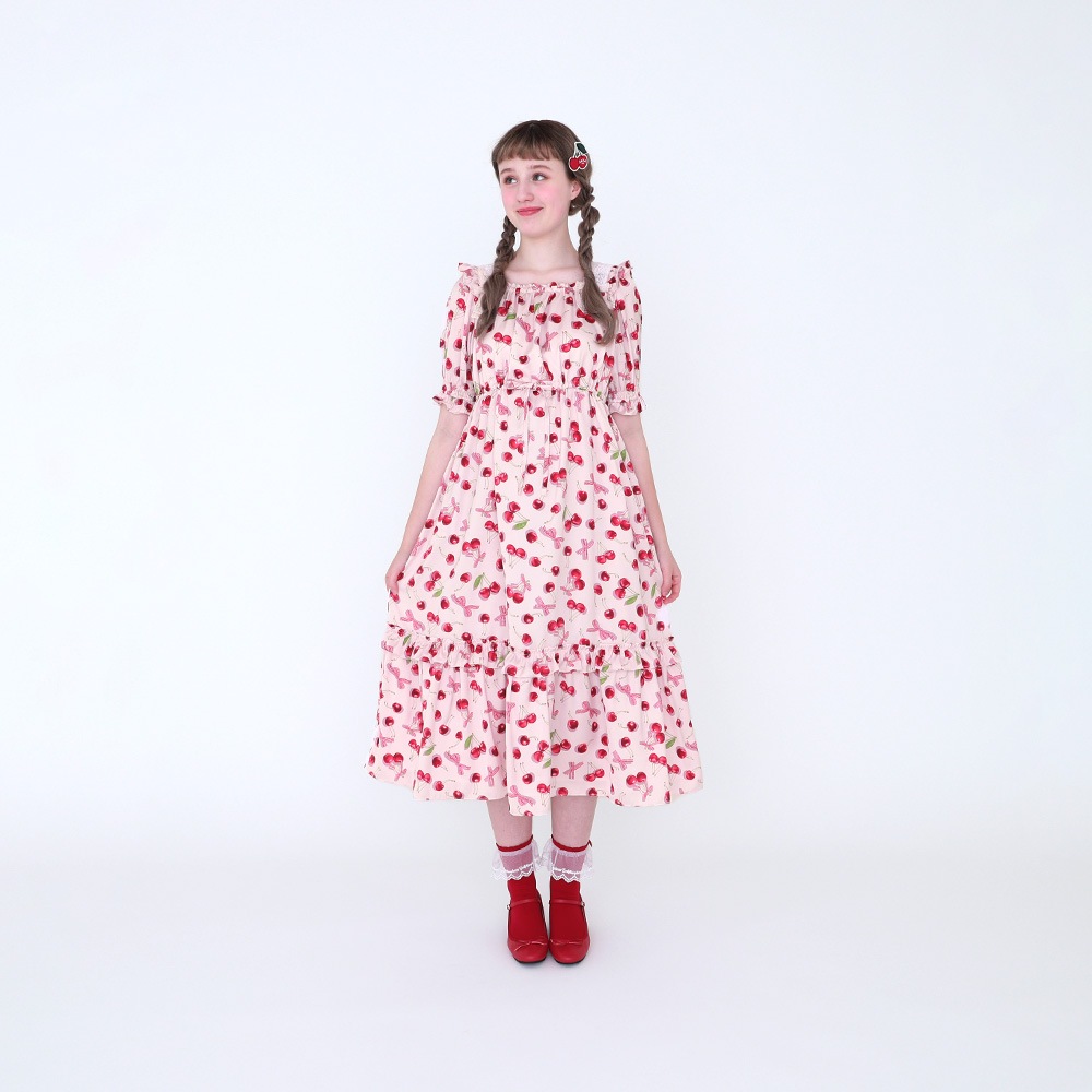 Reservation】Shadow Cherryロングワンピース(Shadow Cherry dress