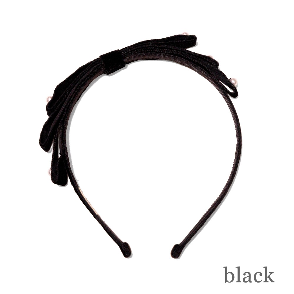 �٥�٥åȥ�ܥ�ѡ��륫���塼����(Velvetribbon pearl headband)