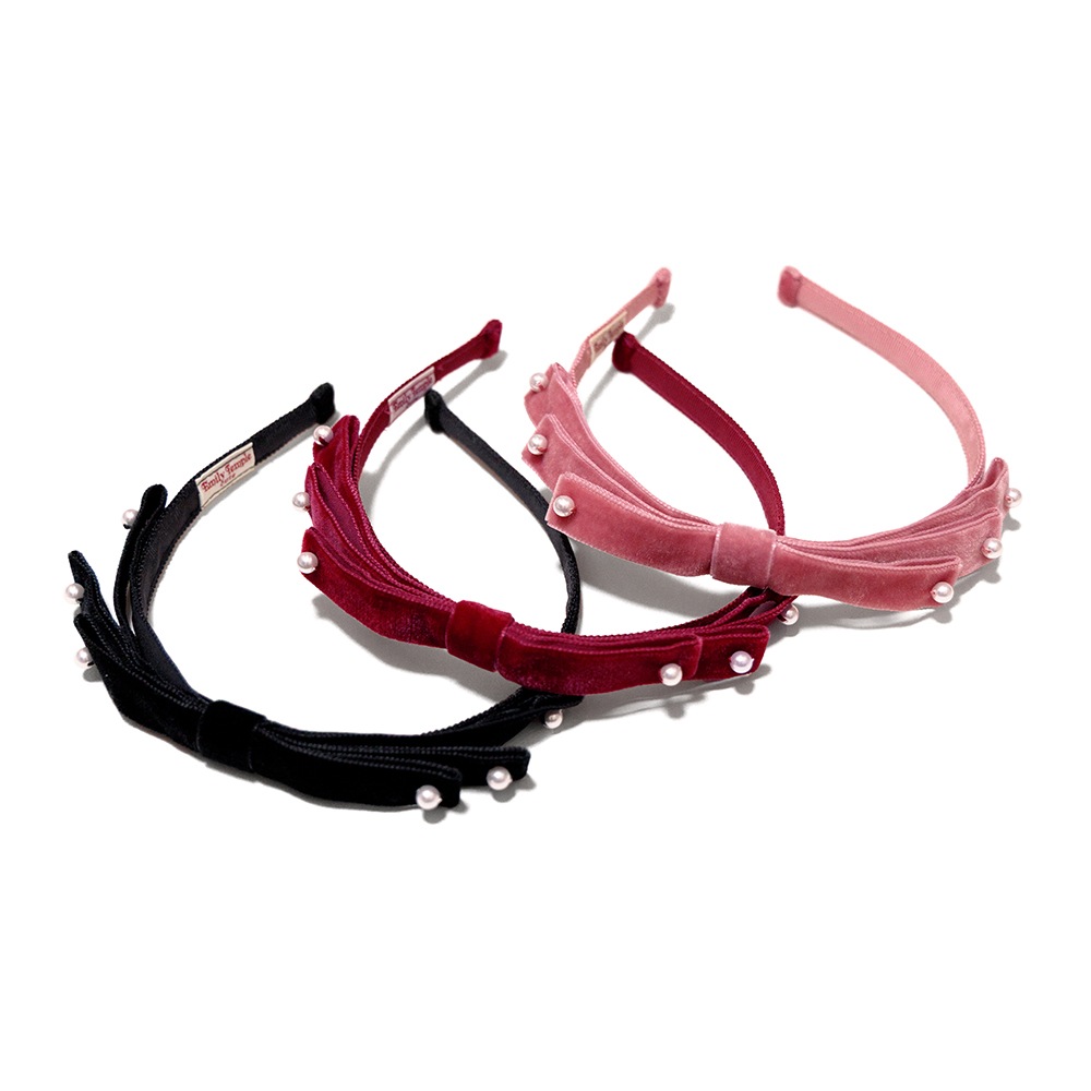 �٥�٥åȥ�ܥ�ѡ��륫���塼����(Velvetribbon pearl headband)