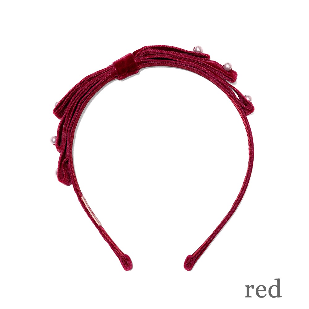 �٥�٥åȥ�ܥ�ѡ��륫���塼����(Velvetribbon pearl headband)