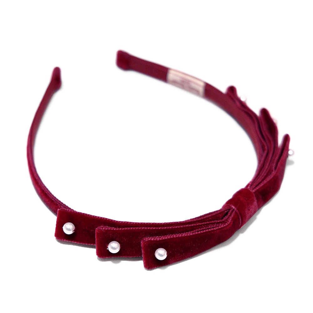 �٥�٥åȥ�ܥ�ѡ��륫���塼����(Velvetribbon pearl headband)