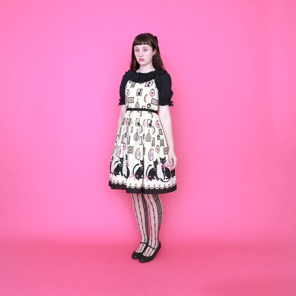 Emily Temple cute Velvet Catsキャミワンピ ネイビー Velvet Catsキャミソールワンピース(Velvet Cats camisole dress