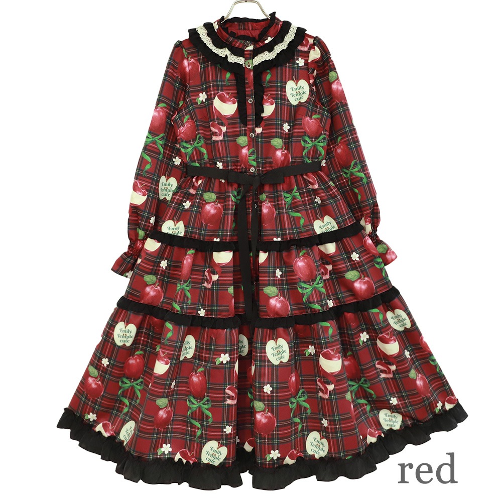 ��������RibbonApple�ɥ쥹(Tartan Ribbon Apple long dress)