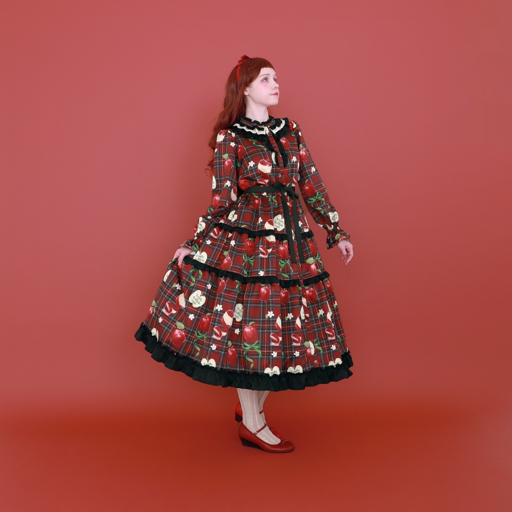 ��������RibbonApple�ɥ쥹(Tartan Ribbon Apple long dress)