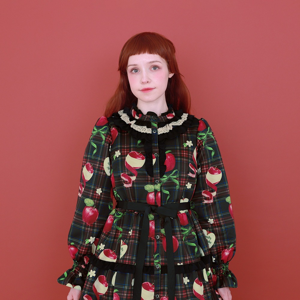 ��������RibbonApple�ɥ쥹(Tartan Ribbon Apple long dress)