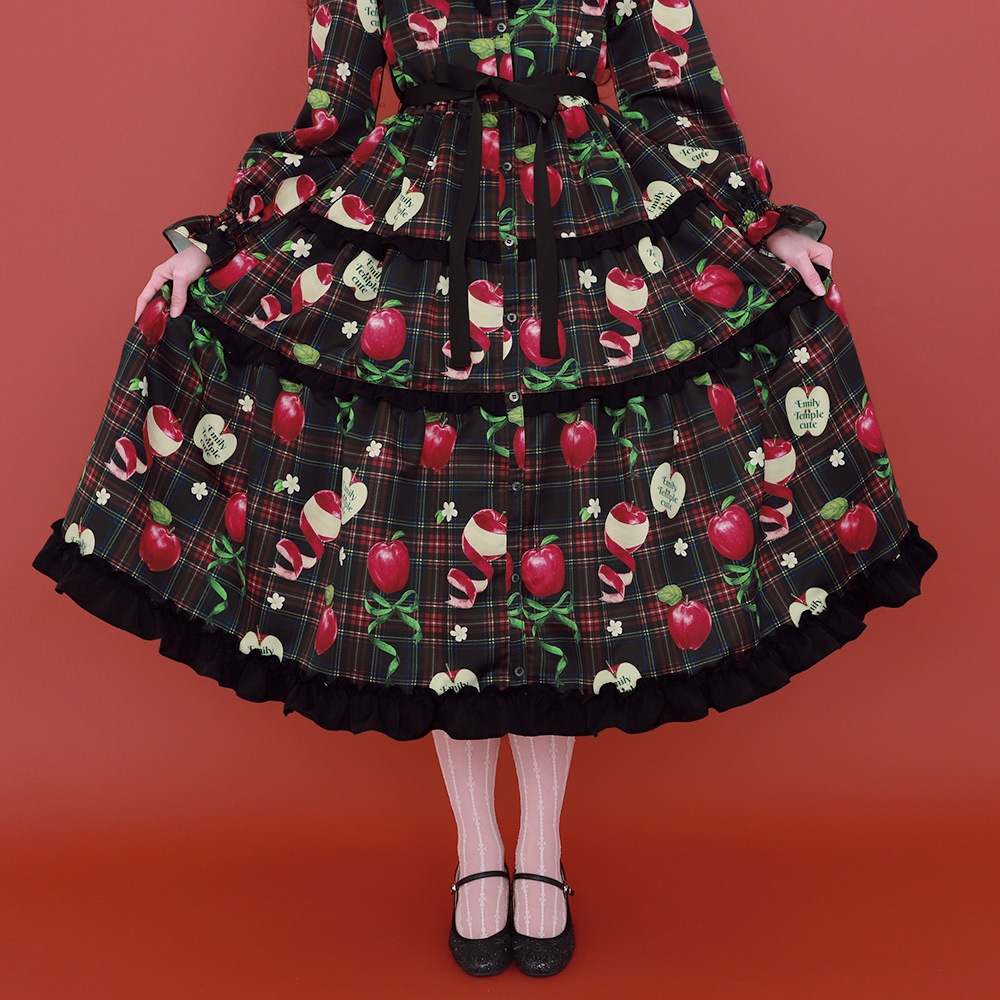 ��������RibbonApple�ɥ쥹(Tartan Ribbon Apple long dress)