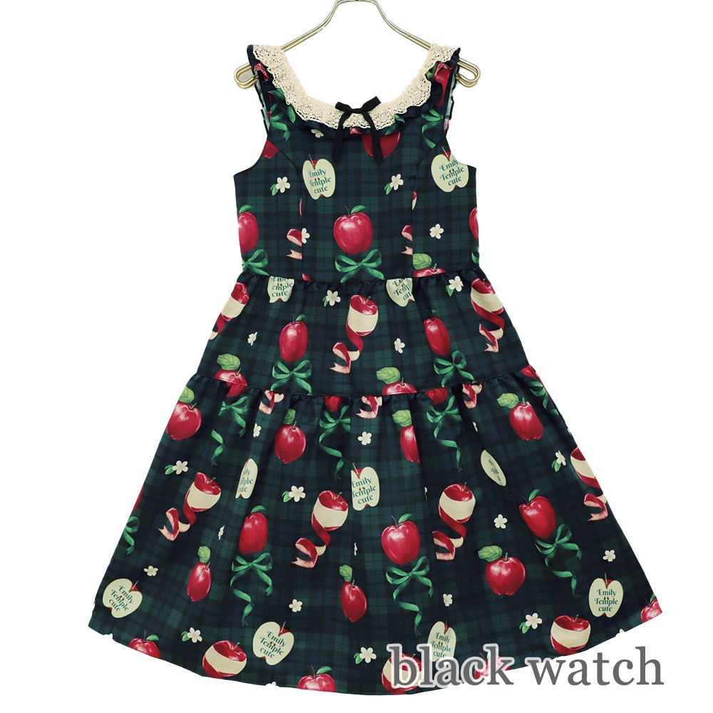 ��������RibbonApple�Ρ����꡼�֥��ԡ��� (Tartan RibbonApple sleeveless dress)