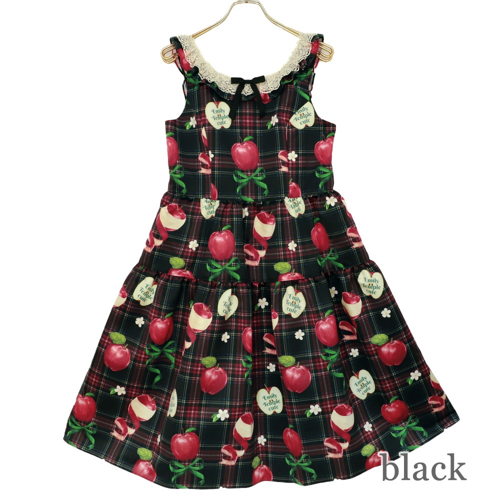 ��������RibbonApple�Ρ����꡼�֥��ԡ��� (Tartan RibbonApple sleeveless dress)