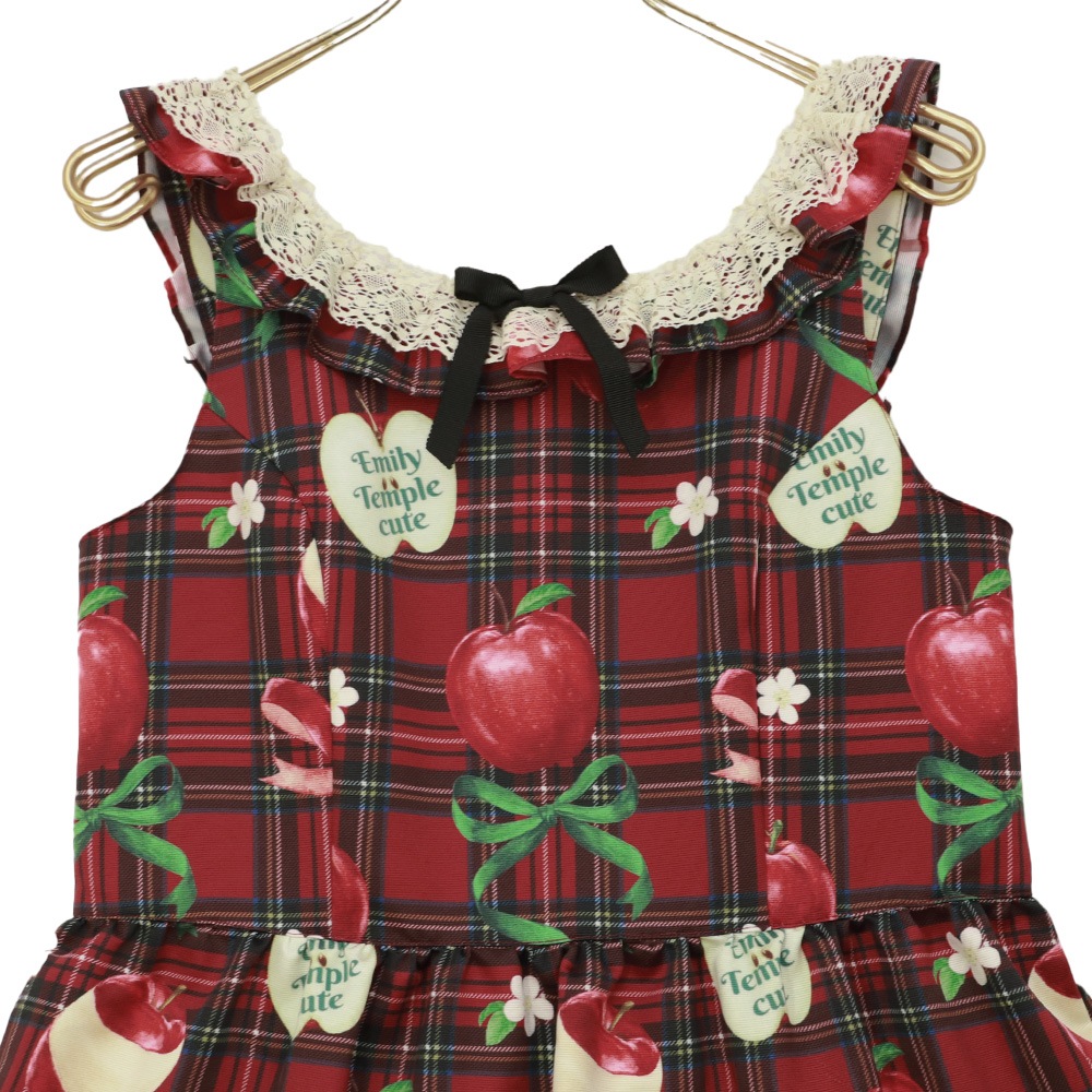 ��������RibbonApple�Ρ����꡼�֥��ԡ��� (Tartan RibbonApple sleeveless dress)