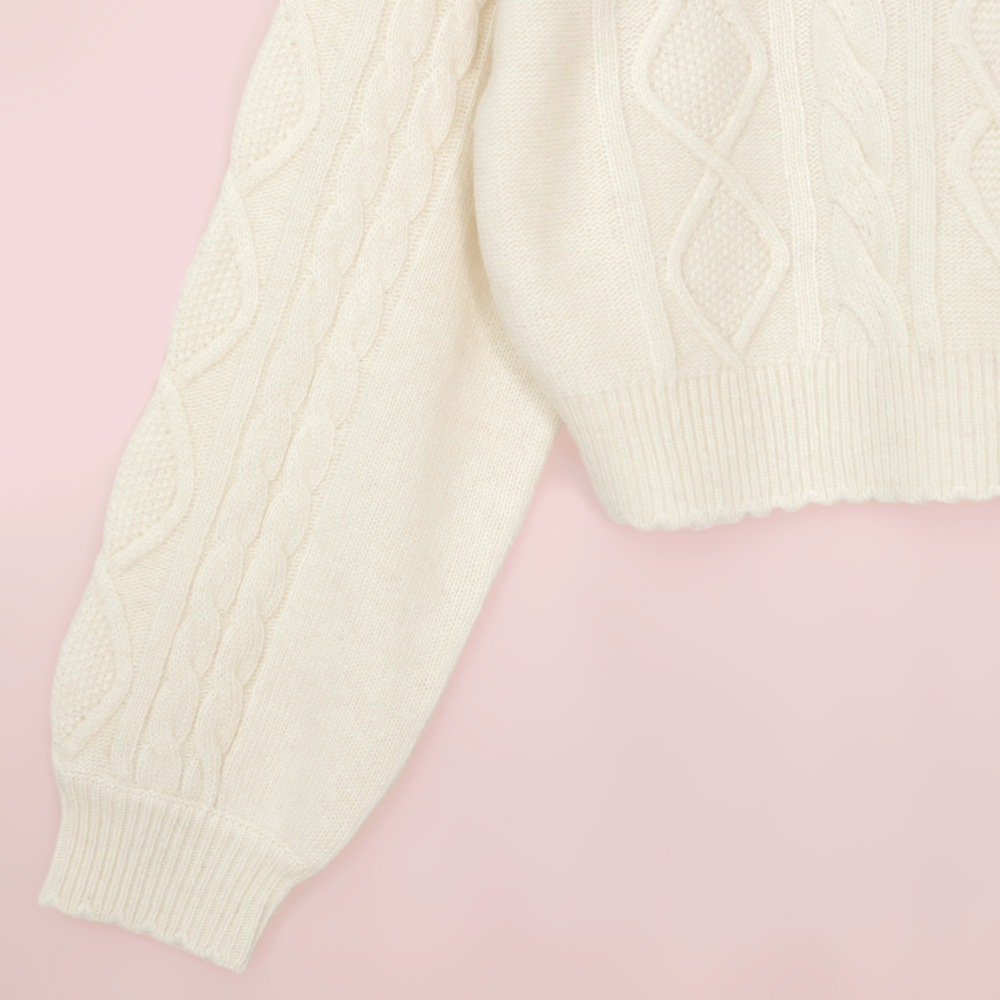 ���դ������֥��Ԥߥ˥å� (cable knit sweater with collar)