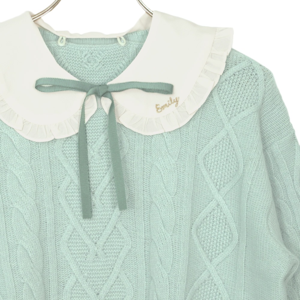 ���դ������֥��Ԥߥ˥å� (cable knit sweater with collar)