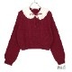 ���դ������֥��Ԥߥ˥å� (cable knit sweater with collar)