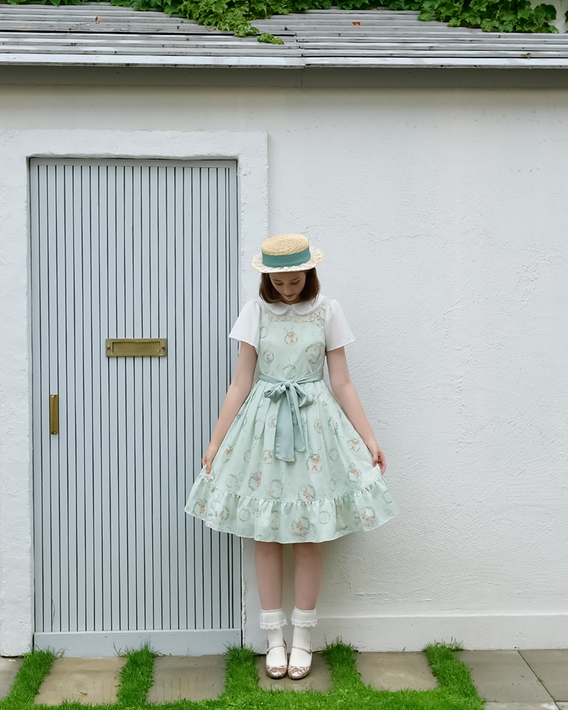 エミリーテンプルキュート　Best of rabbit ノースリーブワンピース Reservation】Bunny Wreathノースリーブワンピース (Bunny Wreath