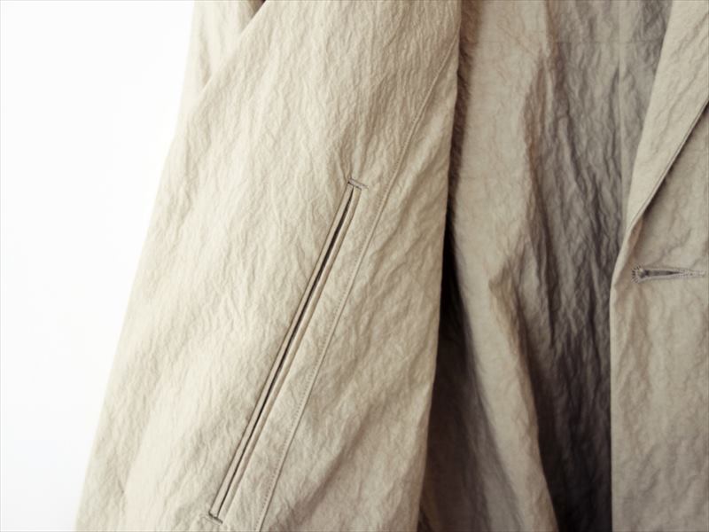 HAVERSACK/ ナイロンシルクバックギャザーバルカラーコート マスタード