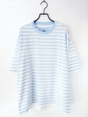 SIDE SLOPEɥ/ Paper-like cotton high twist knit border pullover/ åߥۥ磻