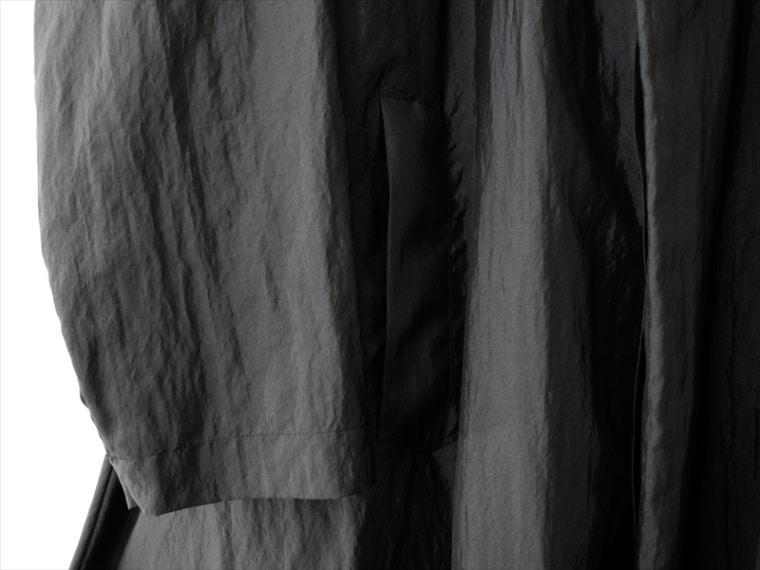 HAVERSACK/ ナイロンシルクバックギャザーバルカラーコート　マスタード HAVERSACK/ ナイロンシルクバックギャザーバルカラーコート