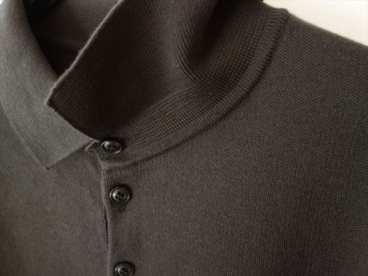 comm. arch. コムアーチ/ Giza Cotton Knitted Polo SS/ ヘビーウッド