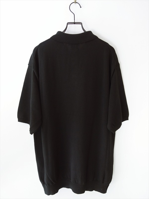 comm. arch. コムアーチ/ Giza Cotton Knitted Polo SS/ ブラック