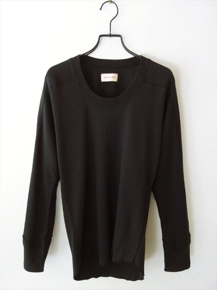 MEYAME メヤメ/ OBLONG NECK PULLOVER(Ladies')/ ブラック