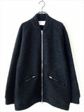 K.ITO ケー・イトウ/ ウールループジャージー セミロングブルゾン/ ネイビー