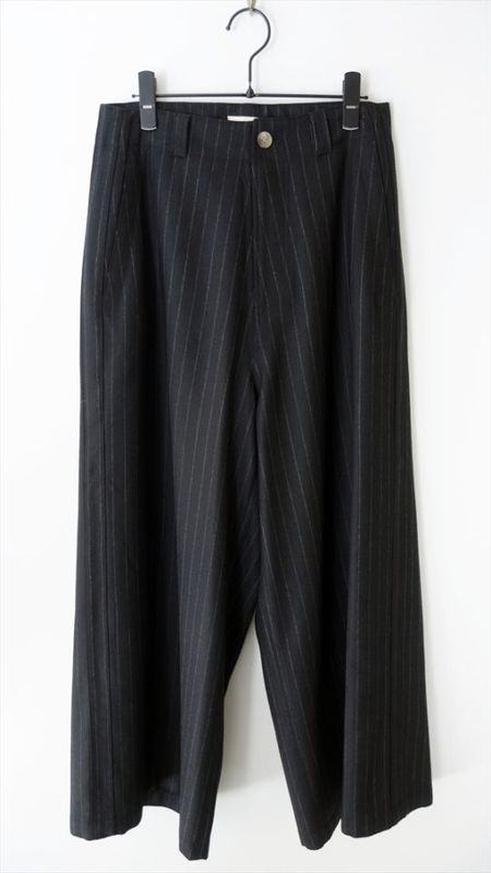 MEYAME������/ MERINO WOOL STRIPE SIDE LINE WIDE PANTS(Ladies')/ �֥�å�