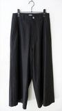 MEYAME メヤメ/ MERINO WOOL STRIPE SIDE LINE WIDE PANTS(Ladies')/ ブラック