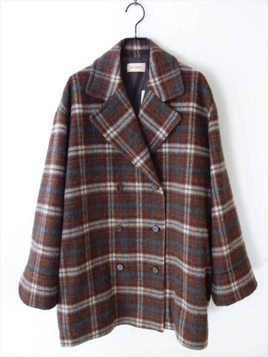 MEYAME������/ WOOL CHECK DOUBLE COAT(Ladies')/ �֥饦��