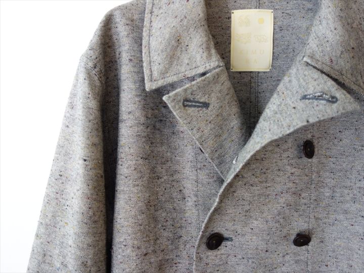 KIMURA キムラ　コート KIMURA キムラ/ color nep canvas double breasted pincurl long coat