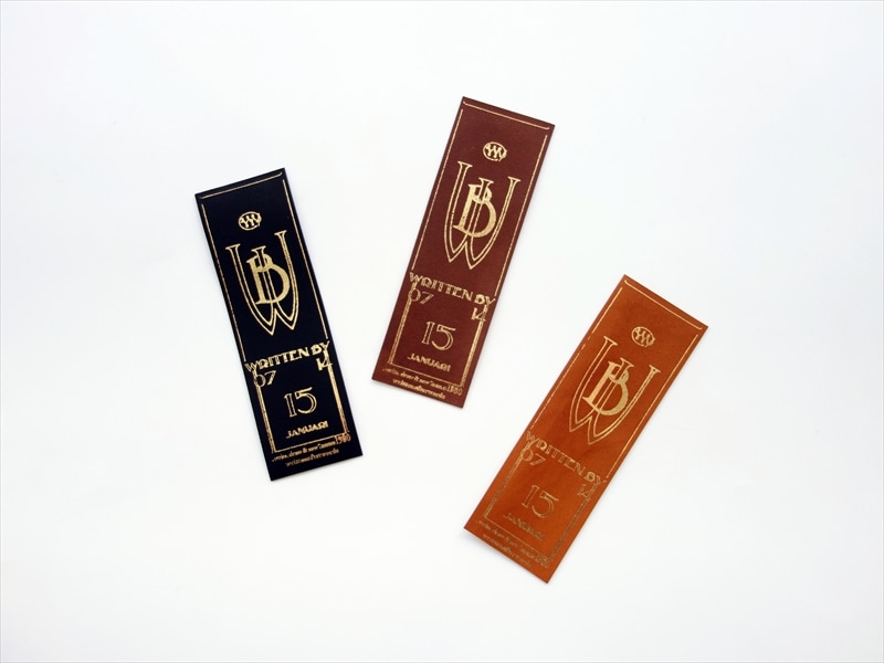 written by����ȥ���Х�/ LEATHER BOOKMARK