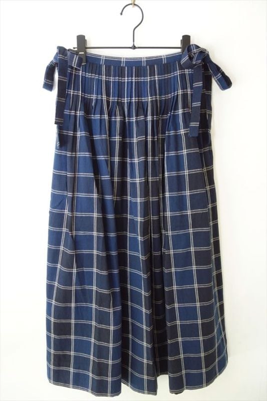TOAST���ȡ�����/ Market Check Pleated Cotton Linen Skirt/ �ǥ˥�֥롼