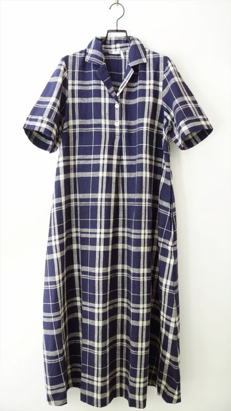 TOAST���ȡ�����/ Check Linen Cotton Swing Dress/ �֥롼�ߥ���