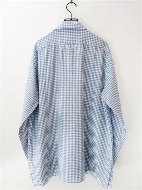 KIMURA キムラ/ whole oblong collar shirt LS_Albini linen/ ギンガム