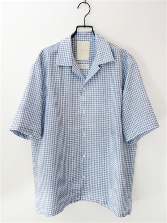 KIMURA キムラ/ convertible collar shirt HS_Albini linen/ ギンガム