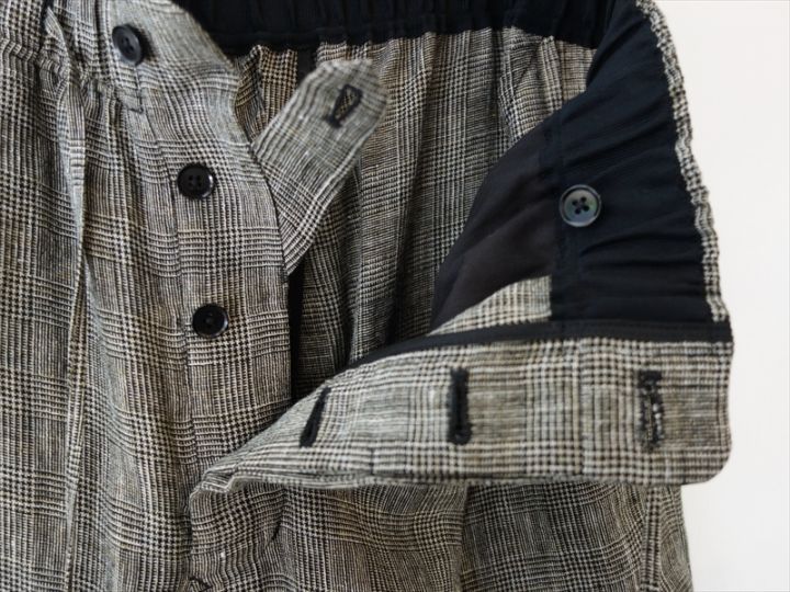 HAVERSACK ATTIRE ハバーサックアタイア/ リネングレンチェック ワイド