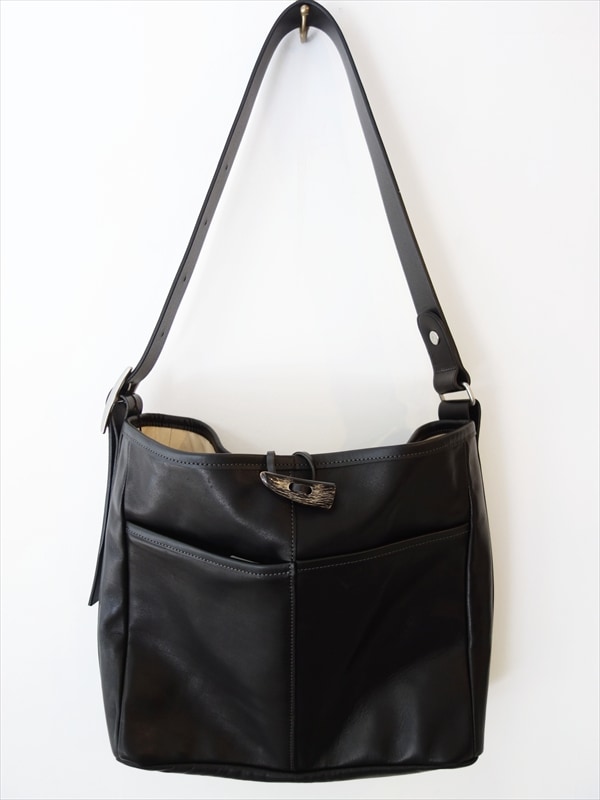 Post Production���ݥ��ȥץ����������/ 2 Pocket tote bag - Medium/ Horse Wax/ �֥�å�