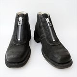 Post Production���ݥ��ȥץ����������/ Box toe Center zip/ Horse Nubuck, Vintage Black