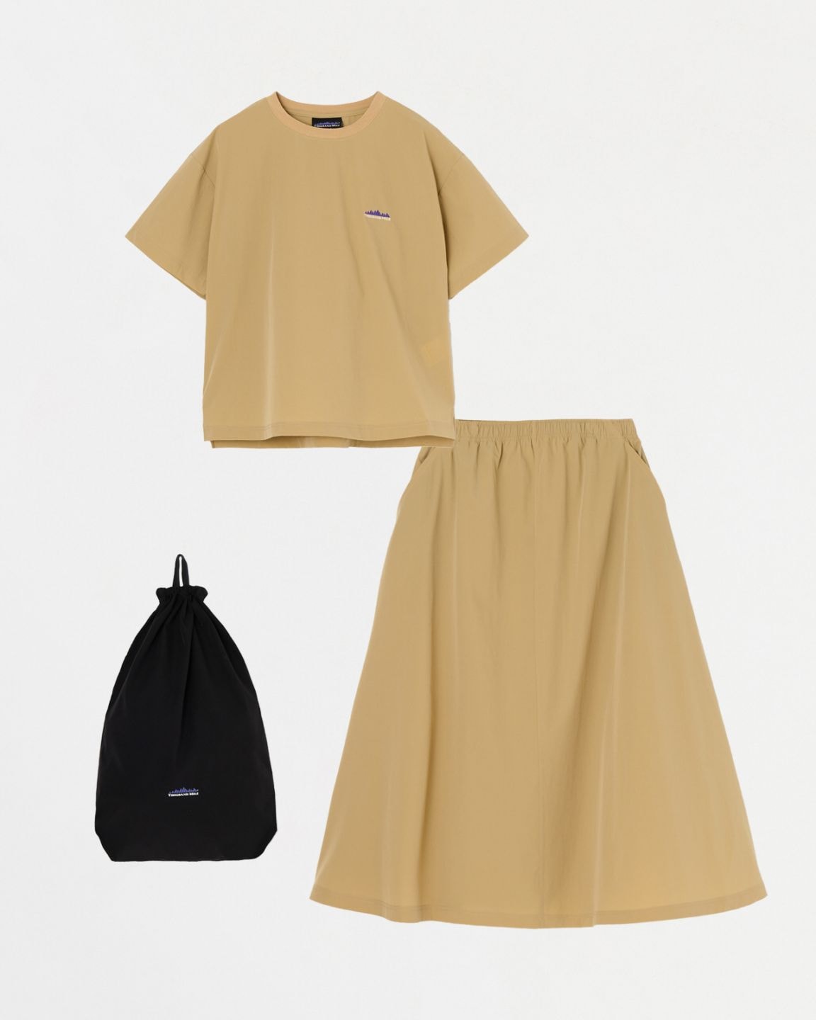 [L's］ショートスリーブＴシャツ＆スカートセット ナイロン・ポリウレタン【撥水、４WAYストレッチ、ドライタッチ、UVカット機能】