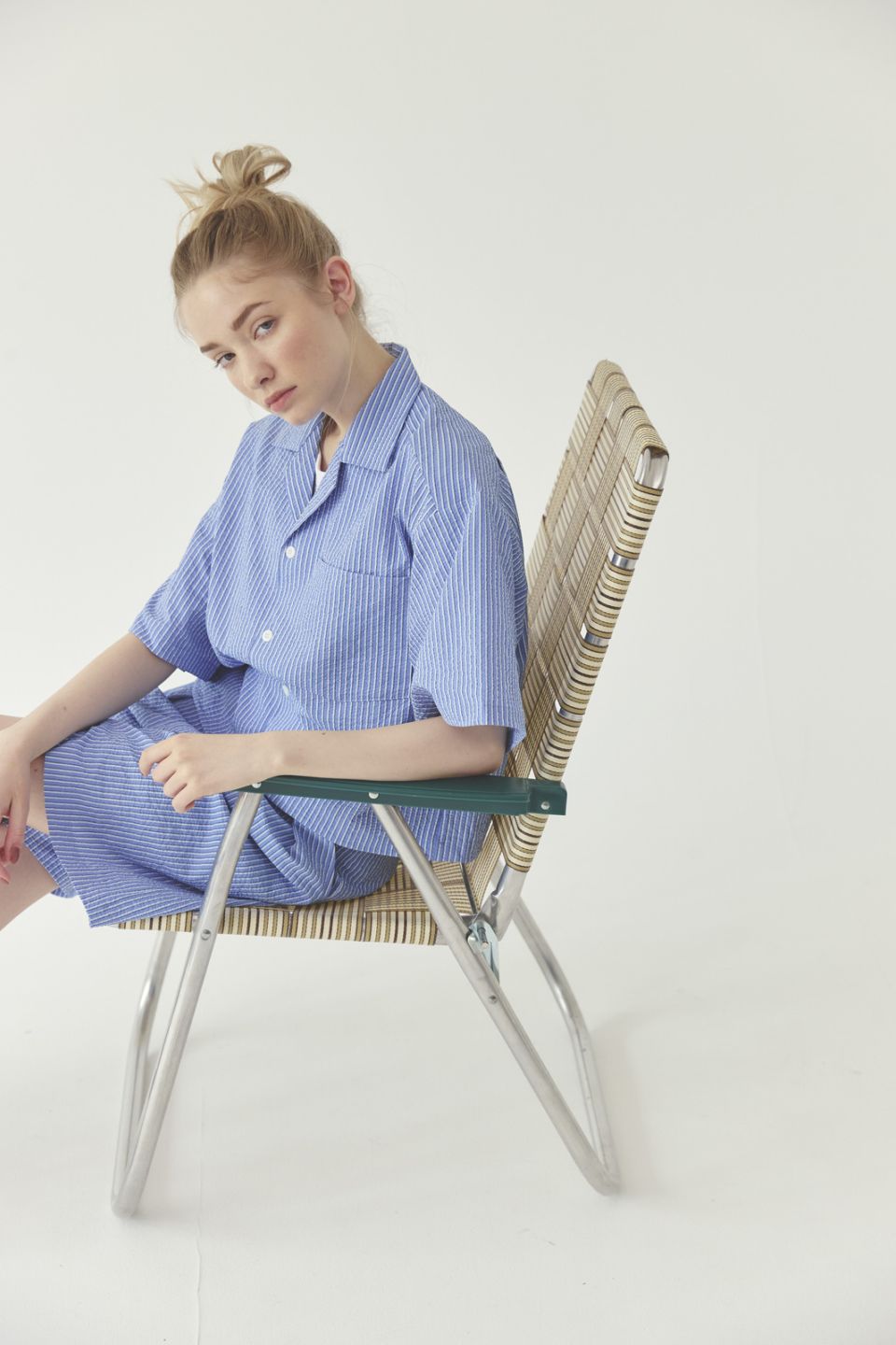 【L's】SHORT SLEEVE SHIRT STRIPE SEERSUCKER /ショートスリーブシャツストライプ　シアサッカー