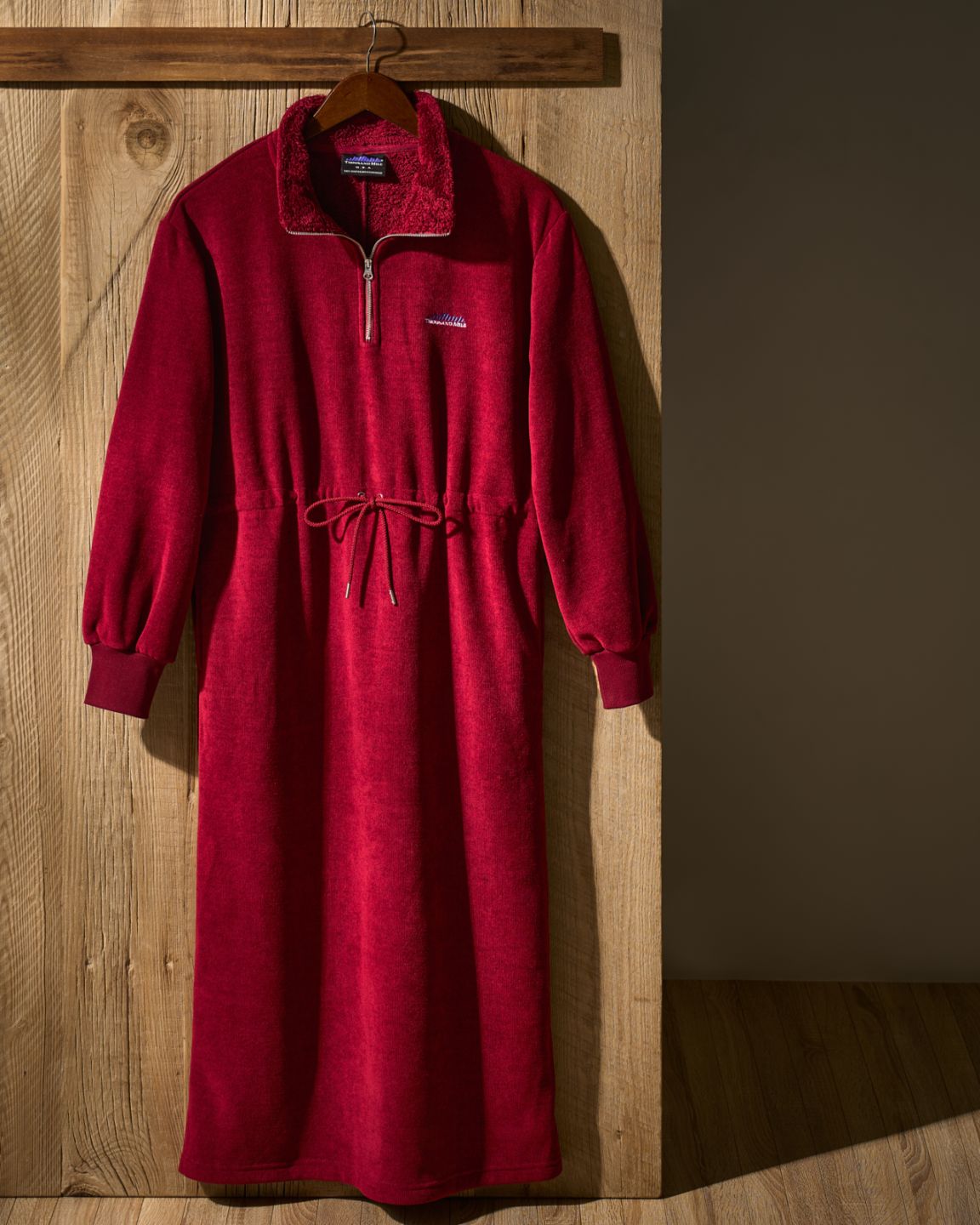 【L's】KNIT FLEECE HALF ZIP OP/ニットフリースハーフジップワンピース