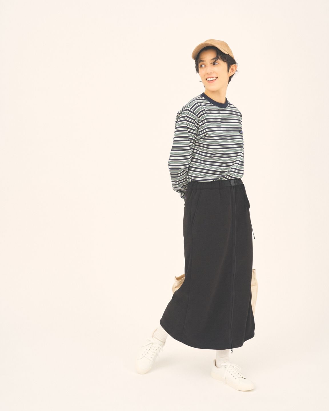 【L's】KNIT FLEECE FRONT ZIP SKIRT/ニットフリースフロントジップスカート