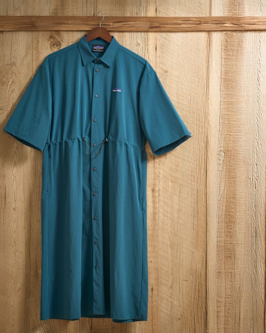 【L's】3/4 SLEEVE SNAP OP NYLON・POLYURETHANE/スリーブスナップワンピース ナイロン・ポリウレタン