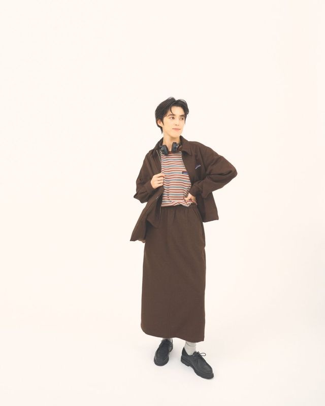 【L's】ZIP BLOUSON＆SKIRT＆BAG SET UP　WOOL LIKE/ジップブルゾン＆スカート＆バッグセットアップ ウールライク