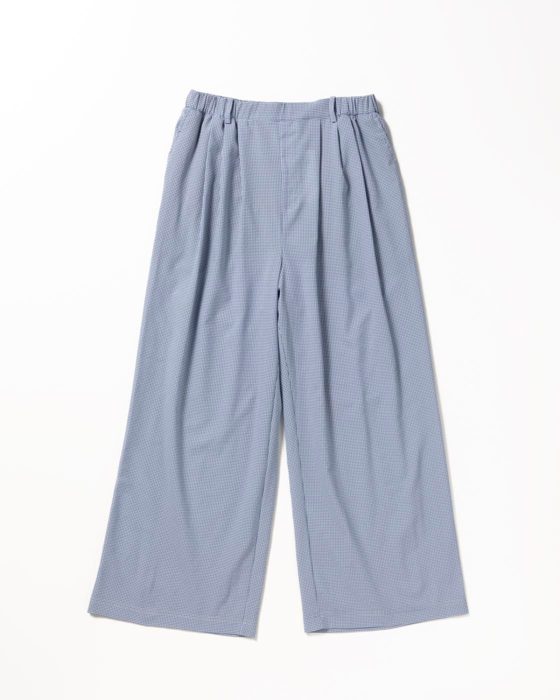 L's]LONG WIDE PANTS HIGH AIR PERMEABILITY CHECK/ロングワイドパンツ