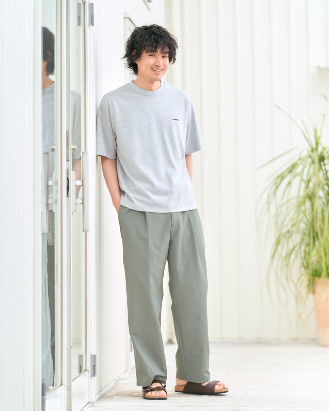 [M's]TUCK LONG PANTS HIGH AIR PERMEABILITY/タックロングパンツ