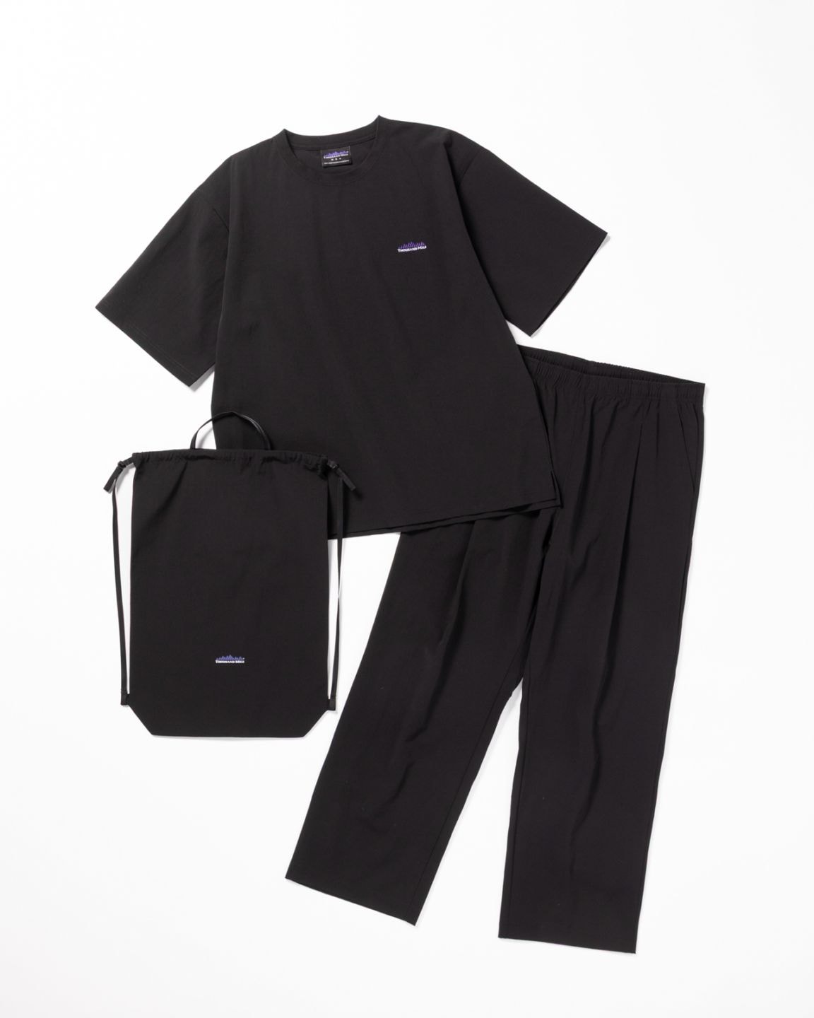 [M's]SHORT SLEEVE T-SHIRT & LONG PANTS SET NY/PU/ショートスリーブTシャツ&ロングパンツセット