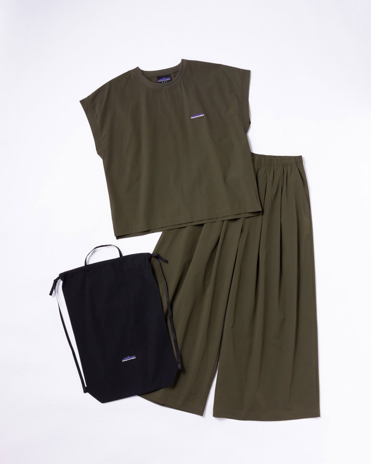 [L's]FRENCH SLEEVE SHIRT & LONG PANTS SET NY/PU/フレンチスリーブシャツ＆ロングパンツセット