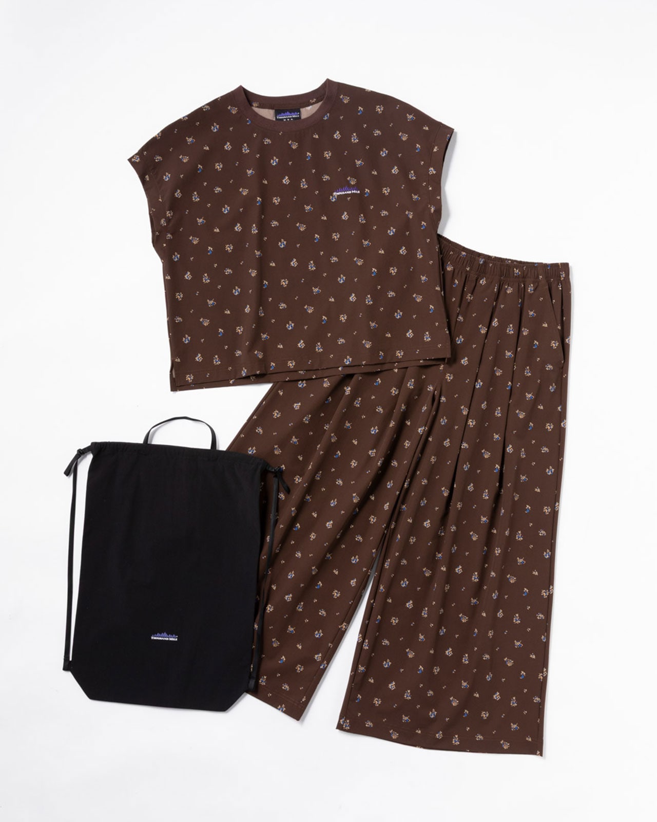 [L's]FRENCH SLEEVE SHIRT & LONG PANTS SET NY/PU PRINT/フレンチスリーブシャツ＆ロングパンツセット プリント