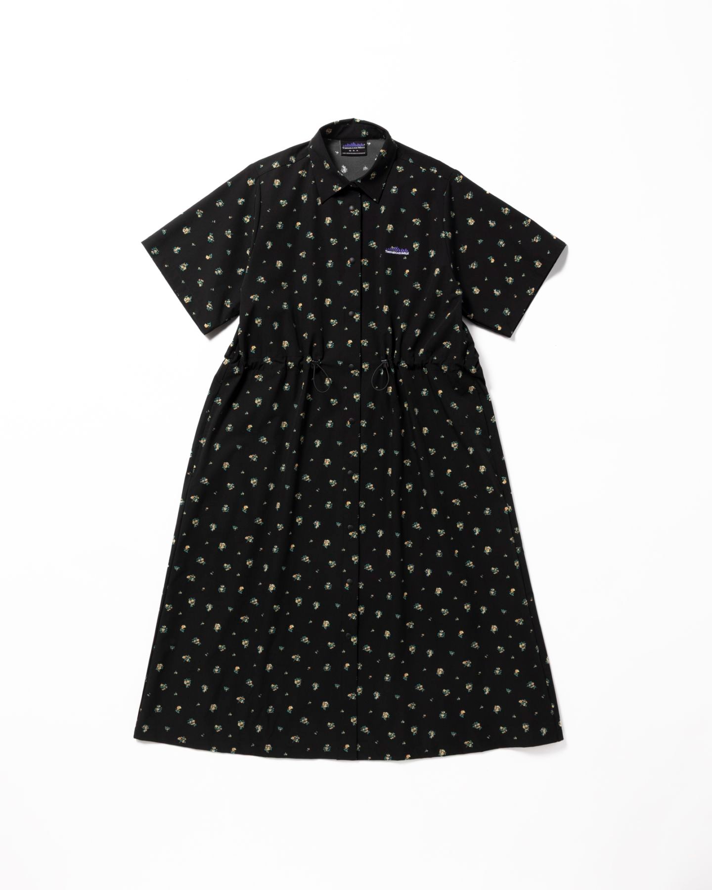 [L's]SHORT SLEEVE SNAP OP NY/PU PRINT/ショートスリーブスナップワンピース プリント